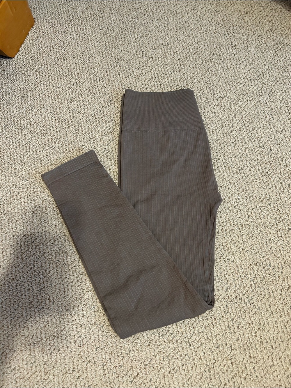 Women’s Ribbed Leggings - Brown
